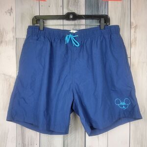 Vintage Y2K Disney Mickey Mouse Swim Trunks Blue Size XL